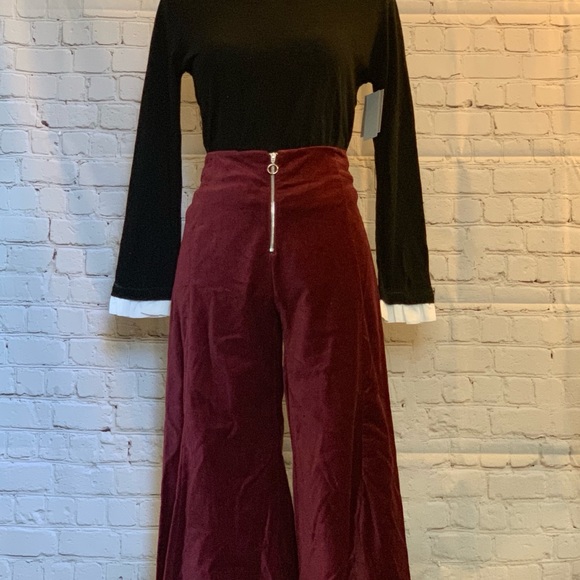 NEW CODE X MODE Velveteen Burgundy Pants (S) - Picture 2 of 6